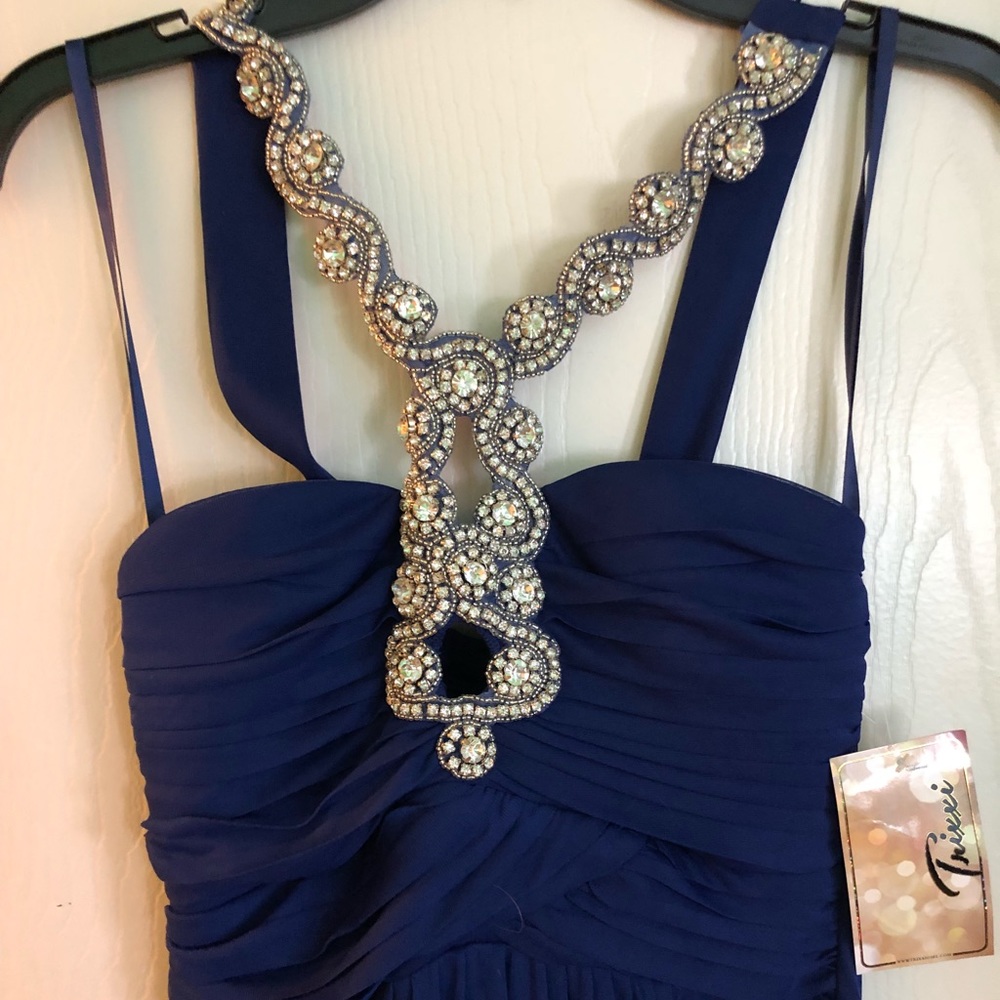 NWT BEAUTIFUL LONG COBALT BLUE PROM DRESS SZ 5